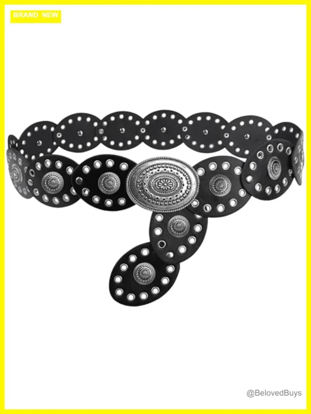 Wide PU Leather Western Cowgirl Disc Belt for Women Adjustable